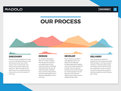 Radolo Website Process Infographic agency chart colorful columns infographic interactive process web design