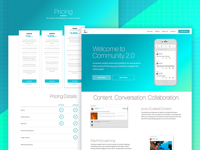 Rasa.io App Website app gradient grid iphone mobile pattern pricing promotional site web design website