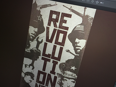 Revolution Poster Draft communist fascist illustration obey political propaganda revolution stencil texture typography