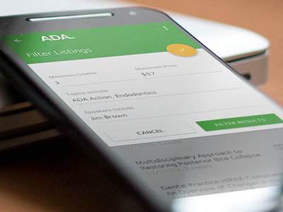ADA Mobile Member App Design