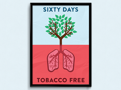 No Smoking Poster Design clean creative design illustration lungs minimal poster smoking tree