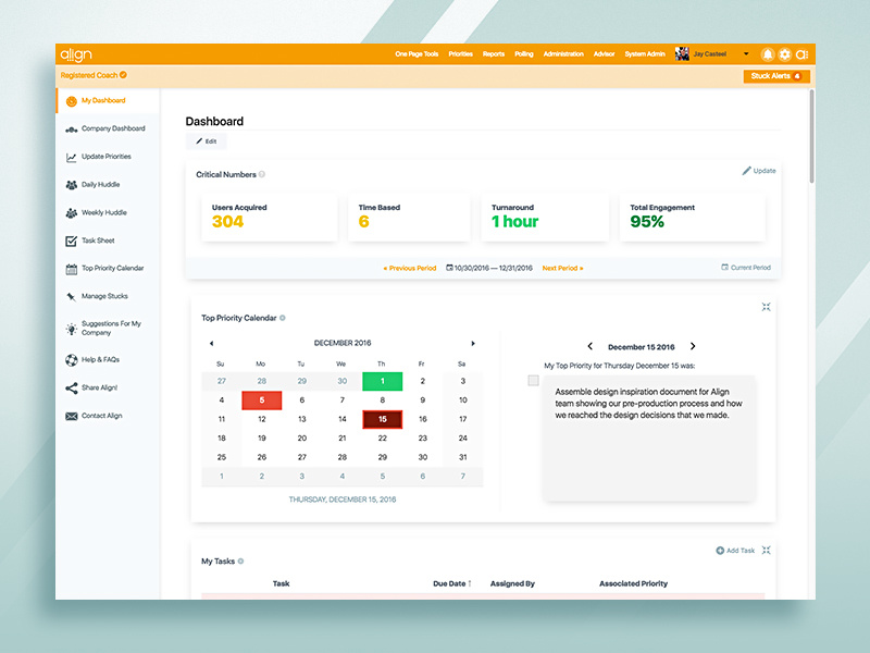 Align App Dashboard Interface Design by Jay Casteel on Dribbble