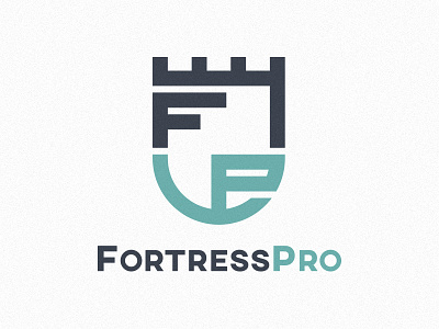 Fortress Pro Logo Design app branding castle crest design fortress logo monogram ramparts security shield