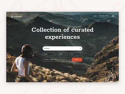 Outguided - the best outdoor experiences clean design ecommerce minimal mountain nature people photo round simple summer travel typography ui uiux ux web