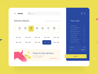 Grocery Checkout - Web App app buy calendar cart checkout clean delivery ecommerce figma illustration minimal product design round shop shopping simple ui uiux ux web