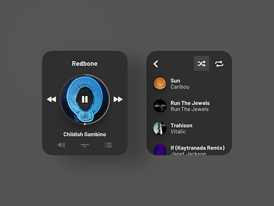 Music Player Exploration - Apple Watch - Dark Mode
