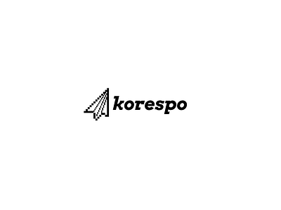Korespo app branding business card coursor cursor envelope identification logo logotype pixel plane stamp