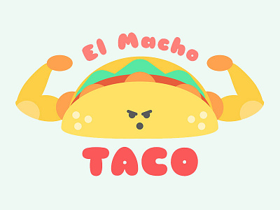 El Macho Taco flat design food graphic design illustration logo taco