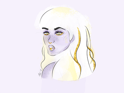 Gold Series - White Gold gold illustration illustrator international womens day intl womens day photoshop portrait portraiture watercolor white gold womens day