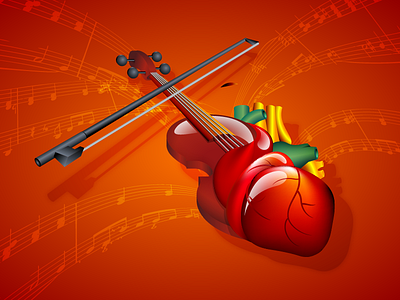 Música na Estrada 2014 coração heart illustration ilustração music música violin violino