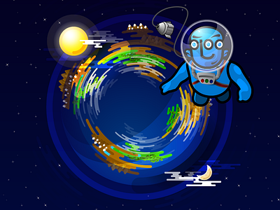 Humanoid Astronaut astronaut astronauta humanoid humanóide illustration ilustração planet planeta space spaço vector vetor