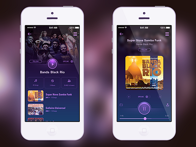 Daily UI #009 - Music Player app banda black daily ui mobile music player rio ui user interface