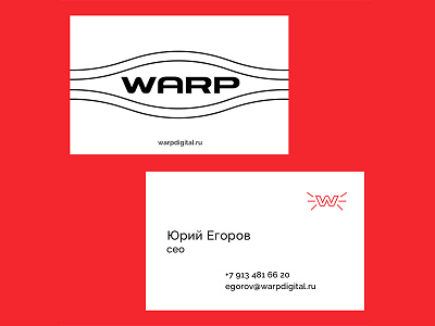 WARP Business cards branding clean color design grid illustration portfolio web