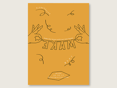 Blankposter "Make" blankposter colour gradient make orange poster shape type