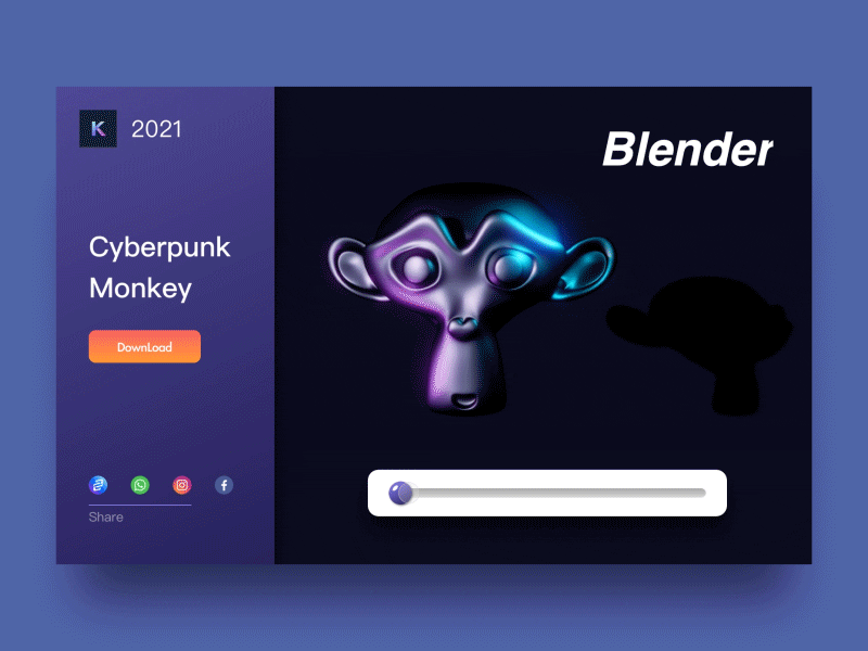 MONKEY-Blender animation blender branding design ui