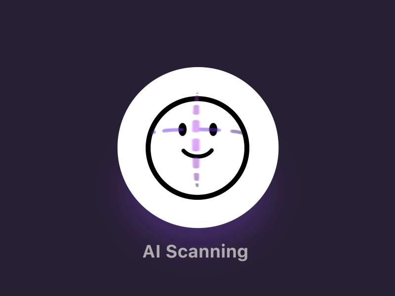 face scan animation design ui vector