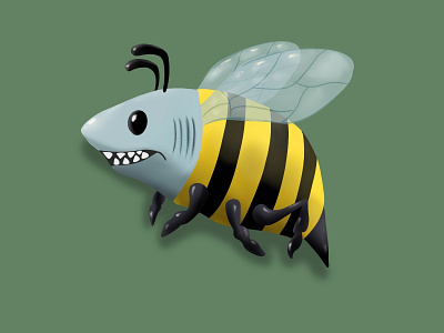 Shark Bee branding illustration ui