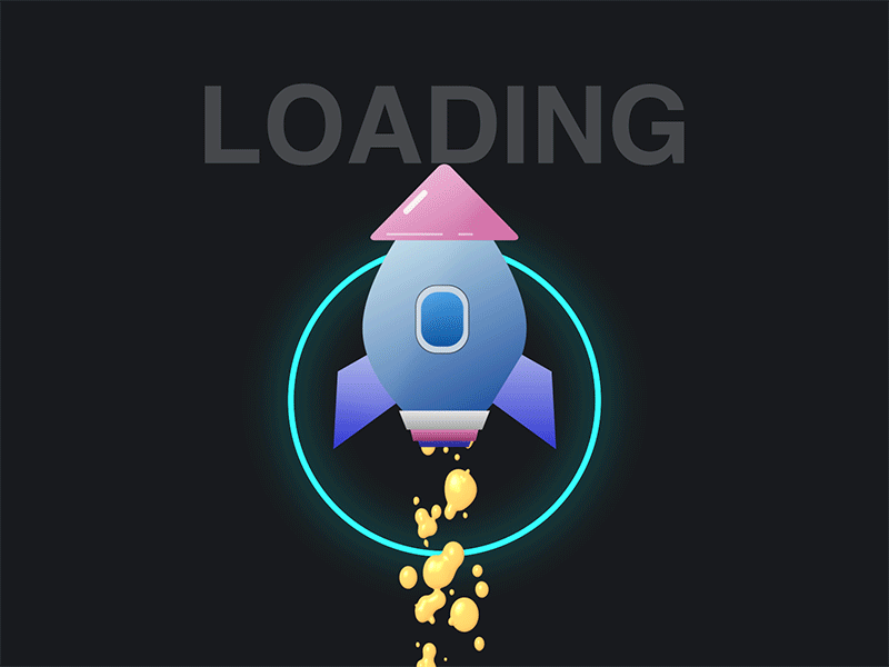 Loading Animation - Rocket animation design illustration ui