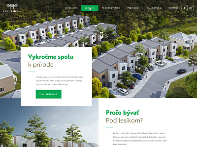 Website for Pod Lesikom property developer creative design homepage property typography ui ux webdesign website