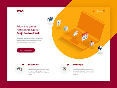 exe GDPR Landing Page cloud creative design homepage landing page technology typography ui uidesign ux webdesign website