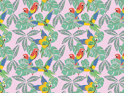 Macawzonia AOP Pattern adobe illustrator birds drawing illustration pattern print