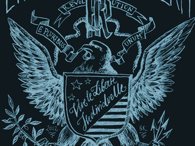 Ron Paul T-Shirt Design - Final Design calligraphy crest eagle politics ron paul type