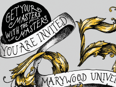 Marywood University MFA Invitation hand lettering illustration type typography