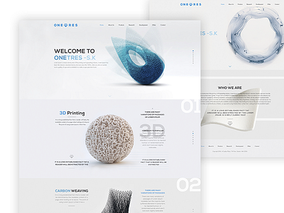 Onetres 3D Printing 3d design minimal typography ui ux web website