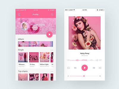 Music player app app design dashboard ios list mobile music music player profile user experience user interface