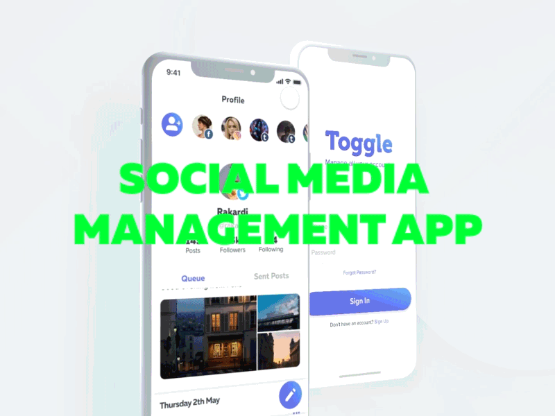 Social Media Management App design concept animation concept design mobile ui ux web web design