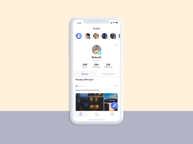 Social Media Management App | Profile