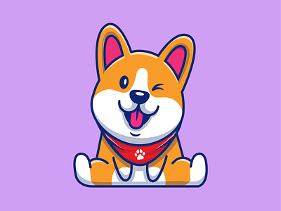 corgi 🐶 animals character corgi cute dog doggy icon illustration logo mascot pet puppy