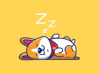 Still on weekend vibes 😴💤💤💤💤💤 chill corgi cute dog icon illustration lazy logo puppy relaxation sleeping vector