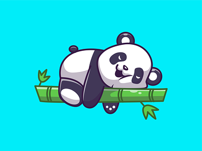 weekend vibes only 🐼💤💤😴 animal bamboo cute icon illustration lazy logo mascot panda panda bear sleeping weekend