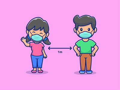 Social Distancing People Boy And Girl