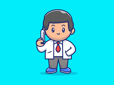 Thank you for all medical personnels in our country ☺️❤️😽 cartoon character corona coronavirus cure cute doctor health hospital icon illustration inject logo man medical medicine people vaccine virus