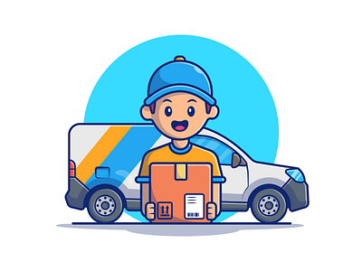 Shipping And Delivery Illustration 📦🚚😹 box building business car delivery delivery truck icon illustration logo man package people ship shipping shipping box shope store truck vector vehicle