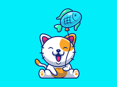 cat and their activites 😽🐟🍔🍜🍕❤️ animal burger cartoon cat character drink eat fish food french fries icon illustration logo love mascot noodle pet pizza ramen soda