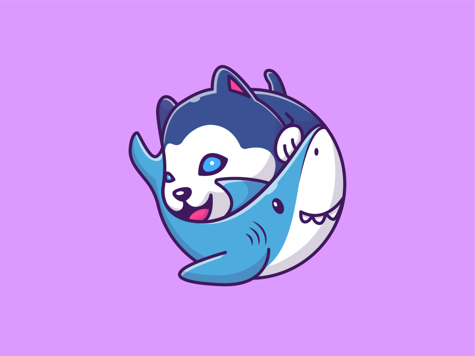 shark and husky 🐶🦈 by catalyst on Dribbble