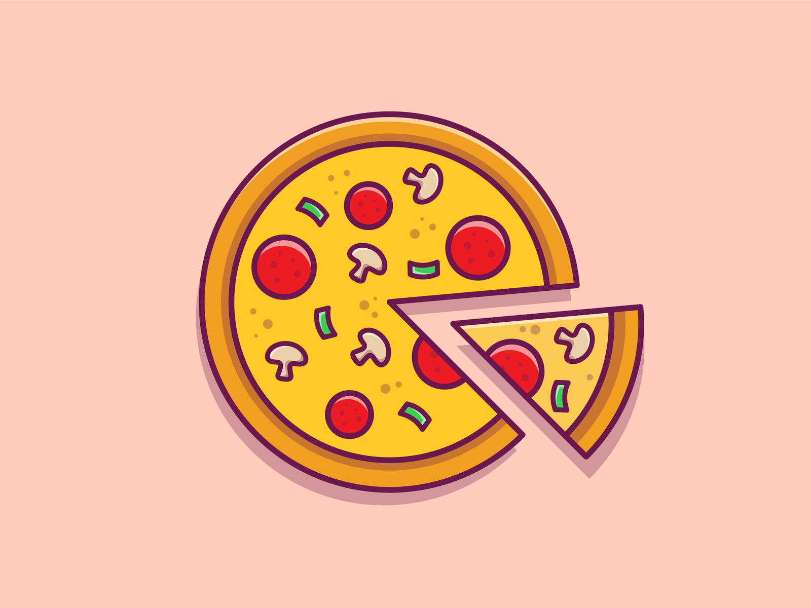 Пицца в Adobe Illustrator