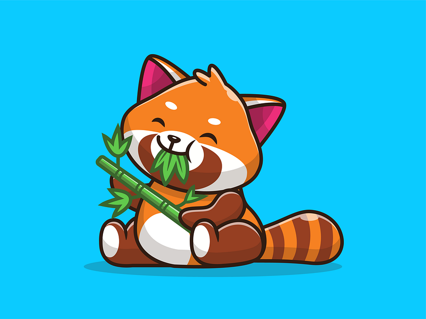 red panda....😆🍜🍃 by catalyst on Dribbble