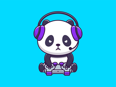 Cute Panda🐼🎧☕ by catalyst on Dribbble