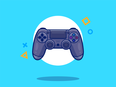 ps4 🎮😻 console control controller digital entertainment gadget game gamepad gamer gaming icon illustration joystick logo play playstation ps4 stick technology video