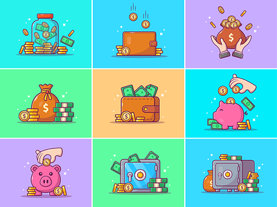 Saving money 💰💸💵🐷 bank cash coin currency cute dollar finance gold icon illustration investment logo money payment payments pig piggy saving wallet wealth