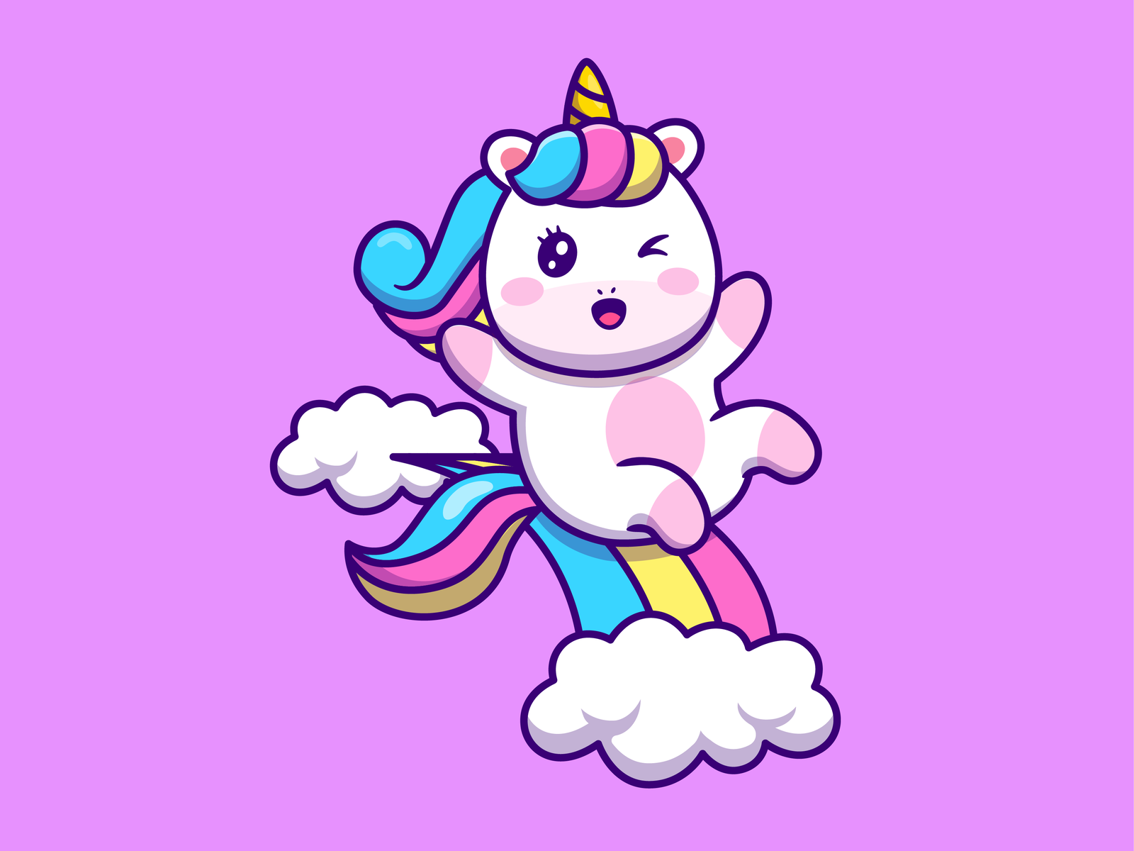 Unicorn 🦄🦄🌈🍭 by catalyst on Dribbble