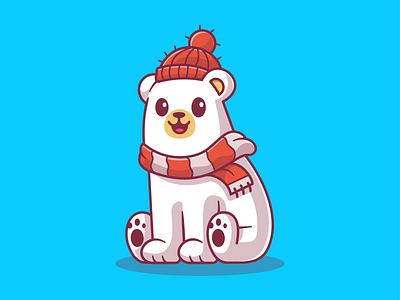 Happy winter ❄️☃️🐧🦌 animal beanie bear character cute deer holiday icon illustartion kawaii logo mascot penguin polar season snow snowman vector winter yeti