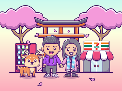 Couple Avatar With Japan Vibes 😍🗻 avatar boy character couple cute deer female girl icon illustration japan logo male man mascot pufferfish romance store stores woman