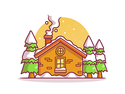 Winter😍❄️⛄ building buildings cold crystal cute flake flat design holiday house icon illustration logo new year season shop snow tree winter winter is coming