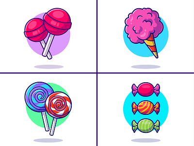Candy🍭🍬 candies candy candy wrappers children cone cup food icon illustration kind of candy logo lollipop meal rainbow candy snack sugar sugar candy sweet sweet sugar