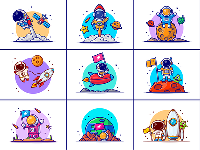 Cute astronaut👩🏻‍🚀🚀 by catalyst on Dribbble